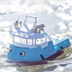 Q version remote control tugboat charging high-speed speedboat ship wireless electric boy children's water toy boat model 25cm Barco tugboat blue (dual electric version)