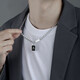 QMXD Wang Jiaer's same lucky nameplate necklace men's trendy light luxury high-end pendant women's clavicle chain birthday gift lucky nameplate necklace