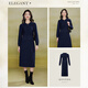 Daimashi winter new new Chinese style plate button knitted suit long-sleeved sweater skirt two-piece set for women navy blue M