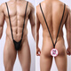 One-piece thin-strap thong new men's one-line sexy and personalized single-butt triangle T-pants for both sex and fun, black + white, 1 pair each