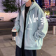 Maoni American sweatshirt jacket for men spring and autumn loose 2024 winter velvet thickened hooded zipper cardigan jacket matcha green main picture XL recommended weight 115-145Jin Jin is equal to about 0.5 kg
