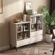 Fan Meilun (Familia) Gabinete lateral de comedor de lujo Ligero Medida de sala de estar Simple Simple Gabinete de vinos Gabinete de vinos Cocina de almacenamiento multifunción Gabinete de almacenamiento 3271 White 60*40*94cm