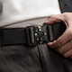 Wanjiazhen canvas belt men's automatic buckle tactical belt casual pants belt nylon woven belt alloy buckle military training belt black belt alloy buckle