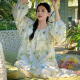 
JaetinWsinn Chinese style nightgown spring and autumn with chest pads long sleeves 2024 new autumn and winter mid-length skirts for women with pajamas 13063# [New Chinese style with chest pads] M[155-160CM 85-100Jin[Jin equals 0.5 kg]]