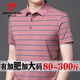 
Pier Cardin high-end 100% pure cotton fat man big belly short sleeve T-shirt men plus fat plus size business stripes Polo T-shirt summer red 1695 models 165/80A 80-110Jin [Jin equals 0.5 kg]