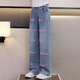 Youyou 1 point girls internet celebrity spring and autumn style fried street suit children's new spring clothes big children's sweatshirt jeans fashionable 4882 white 13042 blue [spring and autumn style] 160cm (recommended 75-90 Jin [Jin equals 0.5 kg])