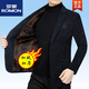 
ROMON wool suit men's jacket autumn and winter plus velvet thickened 2024 new middle-aged casual suit Coffee color F56620 M 170 size 100118Jin [Jin equals 0.5 kg]