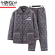 Modal pajamas men's winter thickened velvet daddy's three-layer cotton jacket coral velvet warm home clothing set for middle-aged and elderly people N9923R coffee milk velvet upgraded thickened XL (120-140Jin [Jin equals 0.5 kg])