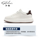 SaTCHI men's shoes new white shoes casual leather shoes thick sole height-enhancing versatile shoes lightweight and comfortable casual shoes men's white (1DTWB00300) 40 (one size larger than sports shoes)