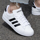 Adidas lässige Schuhe Herrenschuhe 2025 Sommer neue Sportschuhe modische Drei-Tripe-Low-Top-Schuhe GW9195 Weiß und Schwarz 40 (245 mm)