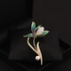 QUAMER gold store elegant classical white magnolia brooch high-end women's luxury natural pearl accessories clothes flag gold