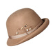 Lan Shimeng wearing top hat 2024 new butterfly embellished wool curled basin hat for women in autumn and winter, warm and fashionable, small fisherman hat with face, deep burgundy, one size fits all for adults (hidden adjustment 56-57.5cm)