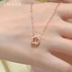 Lnieer S925 silver romantic cherry blossom pendant necklace for women with light luxury niche design rose gold clavicle chain as a gift for girlfriend Sakura pink crystal necklace S925 silver
