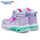 Skechers斯凯奇儿童秋冬保暖运动鞋舒适闪灯休闲棉靴302677L 677L薰衣草色/多彩色/LVMT 32