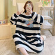Стиль Виктории Big Star Velvet Nightgown для женской половины длины пижамы средней длины плюс бархат осень и зимняя свободная коралловая бархатная домашняя одежда LQE-723 L 165