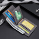 Cnoles Wallet Herren Kurzer Multifunktions-Leder-Wallet-Kartenbeutel mehrerer Karten-Karten-Slots Vielseitige Münzbrieftasche Geschenkbox, praktisches Geburtstagsgeschenk für Freund und Ehemann, Dream Gray