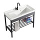 Évier de balcon xmsj bassin de lavage en céramique bassin en acier inoxydable bassin bassin lavage à linge avec balcon de planche à lavage bassin à lavage ultra-profonde 1048 bassin unique avec drainage