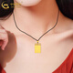 CHINA GOLD gold necklace for men and women, new pure gold ancient Wushi brand pendant, Valentine's Day birthday gift for girlfriend and lover, today/next day delivery Wushi brand necklace, black rope, about 2.74g