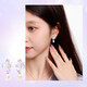 Chow Tai Sang Wisteria Flower Pearl Earrings Premium Maillard Style Earrings Mother's Day Gift for Mom