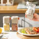 Modern housewife's quantitative salt shaker kitchen salt-controlled seasoning bottle sealed moisture-proof glass bottle salt shaker seasoning box 2 pack dual-purpose quantitative salt shaker-white