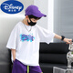 迪士尼（Disney）男童2024新款夏装儿童白色t恤短袖纯棉大童夏季宽松半袖上衣潮牌 9905白色【纯棉亲肤】 120 cm