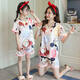 
Brangdy mother and daughter parent-child pajamas emulated silk short sleeve 2024 summer thin air conditioning suit children girl big children ice silk 1007 100 girls 1105-115CM38Jin [Jin equals 0.5 kg]