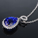 Xuanpao 925 sterling silver deep sea sapphire earrings texture ring for women Tanzania blue suit necklace bracelet jewelry Tanzania blue pendant [with necklace]