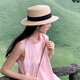 2025 neuer französischer flacher Top Strohhut Frauen großer Kopf Zaun Strand Strand Top Hut Stricker Hut Sommer Flat Top Strohhut-Rice Black-1 Top