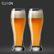 CLITON Waist Beer Cup Home Glass Water Cup Draft Beer Cup Bar Restaurant Large Capacity 697ml Beverage Juice Cup 2 Pieces