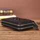 Kavati Gavadi Gavadi Crocodile Crocodile Cuero bolso de cuero de cuero de cuero de doble capa Billetera larga Billetera para hombres Bolsa de hombres múltiples Bolsa de doble tracción negra