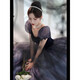 Raft core art exam dress music student bel canto French high-end evening girl light luxury party host elegant performance puff sleeve black 9906 M