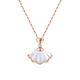 Eoth 18K gold skirt necklace for women, clavicle chain, rose gold mother-of-pearl pendant, Valentine's Day birthday gift for girlfriend, 18K gold skirt necklace + certificate