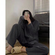 朵弦DUOXUAN居韩版感棉纱睡衣女春秋季色长袖长裤休闲宽松家居服套装 #d-9214t款 M 75-98斤