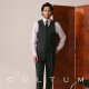 
CULTUM [machine washable and free of ironing] Business formal vest men's commuting slim suit horse clip vest pure black L (52A)