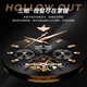 Européen Pinke Site officiel Swiss Certified Watch Men's Mechanical Watch Flywheel Full Automatic Luminous Imperproofing Date Calendar Week Watch Flaghip Version - 3291 Brown Leather Rose Black Greed Graving