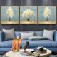 Reputation decorative painting can be customized for the living room, new Chinese style simple triptych hanging painting, Nordic style wall painting, mural, sofa background wall, Nordic light luxury hanging painting, Fortune Tree 5050cm