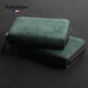 RollsMinjor business casual card holder men's card holder anti-degaussing exquisite genuine leather bank card ID protective cover storage bag women's accordion card holder - green 12 pcs