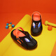 
Guirenniao Children's Slippers 2024 Summer New Style for Men and Girls Indoor Anti-Slip Soft Sole Bathing Baotou Cave Shoes Black Orange 34-35