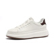 SaTCHI men's shoes new white shoes casual leather shoes thick sole height-enhancing versatile shoes lightweight and comfortable casual shoes men's white (1DTWB00300) 40 (one size larger than sports shoes)