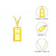 Kuang Yi's new 18K gold rich small gold brick pendant women's clavicle chain 3D thick gold necklace gold bar necklace small gold brick necklace