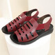 Meister der zulihischen römischen Mutter Sandalen für Frauen, Sommer flache Sohle weicher Sohle nicht rutschernder und älterer Schuhe für Frauen, Fischschuhe, alte Oma Sandalen, Wenzhou Huidong, keine müden Füße, Lochschuhe draußen-schwarze 35 Sandalen für Frauen 2025 Neue Stil