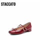 
Sigatu 2025 Spring Spring Dance Music Mary Jane Shoes Butter Single Shoes Women's EA603AQ5 Cherry Red 37