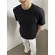 7 haut de giron déconstruit à manches courtes à manches courtes nouvelles American Retro Casual Loose Couple de T-shirt à mi-manche à mi-manche