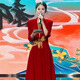 Li Baixin host evening dress 2025 new red dignified and atmospheric national style annual meeting art test temperament performance clothing women's long style red S recommended 80-90 Jin Jin equals 0.5 kg