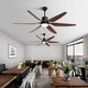 
V-POWER Longxiang high-speed fan lamp modern simple lamp fan integrated dining ceiling fan lamp living room home bedroom chandeliers SLY3890-66 inch remote control suitable for 20-30