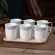 Bamboo Dolphin Jingdezhen Copa de cerámica Copa de té de porcelana sin tapa Copa de reunión Copa de bebida Copa de negocios Ajedique y personalización de la sala de tarjetas 1% Green Mountain Mangrove vendió 13,579 copa de cerámica mejorada con bandeja [6 piezas]