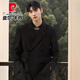 Pierre Cardin New Chinese Mao Suit Engagement Groom Suit Men's New National Style Wedding Dress Suit Men's Knitted Black Single Piece Top XL