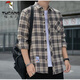 Camisa de carpintería (Tucano) Camisa Hombres 2025 Camisa informal a cuadros a cuadros y otoño Camisa de manga larga Top retro de verano suelto de verano versátil K12108 blanco 90-110Jin [Jin iguala 0.5 kg] m