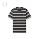 Fred Perry Herren Casual T-Shirt 2025 Sommer neu gestreifte Bildschirme Weizenohr Kurzarm Trend M9851 CCX/Dunkelgrau L.