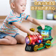 Qisen Elektrischer Spray-Dampfzug für Kinder, Spielzeug, Universal-Lokomotive, Modelljunge, Puzzle, Heiliger Autoscooter, 1 bis 3, elektrischer Universal-Sprühzug – rote QB-34-Batterieversion + 3 Abschnitte Nr. 5 + Schraubendreher